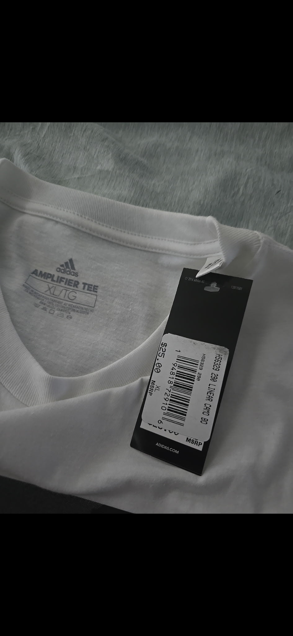 Adidas Camo Box Graphic T-shirt in white with a grey camouflage print XL