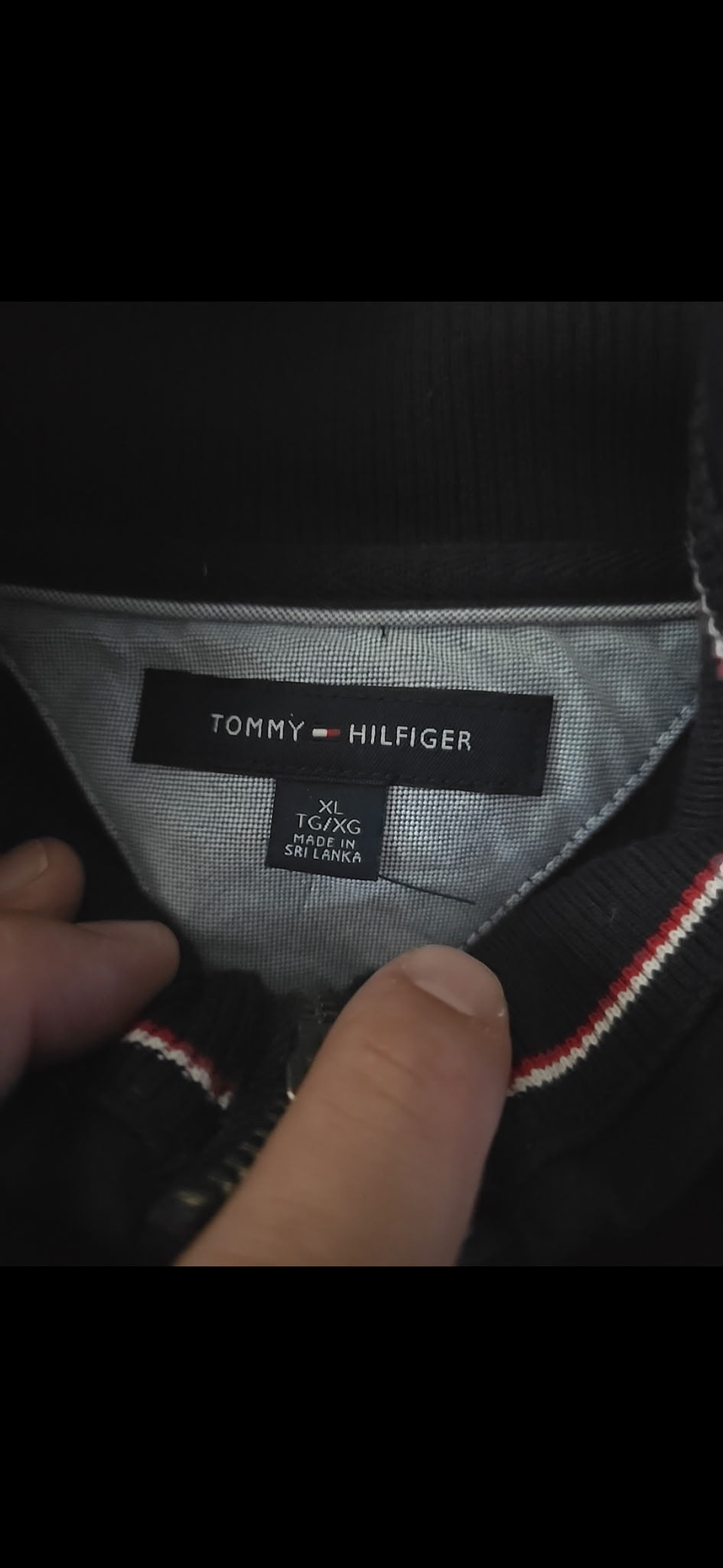 Deep Blue Tommy Knit 1/4 zip sweater