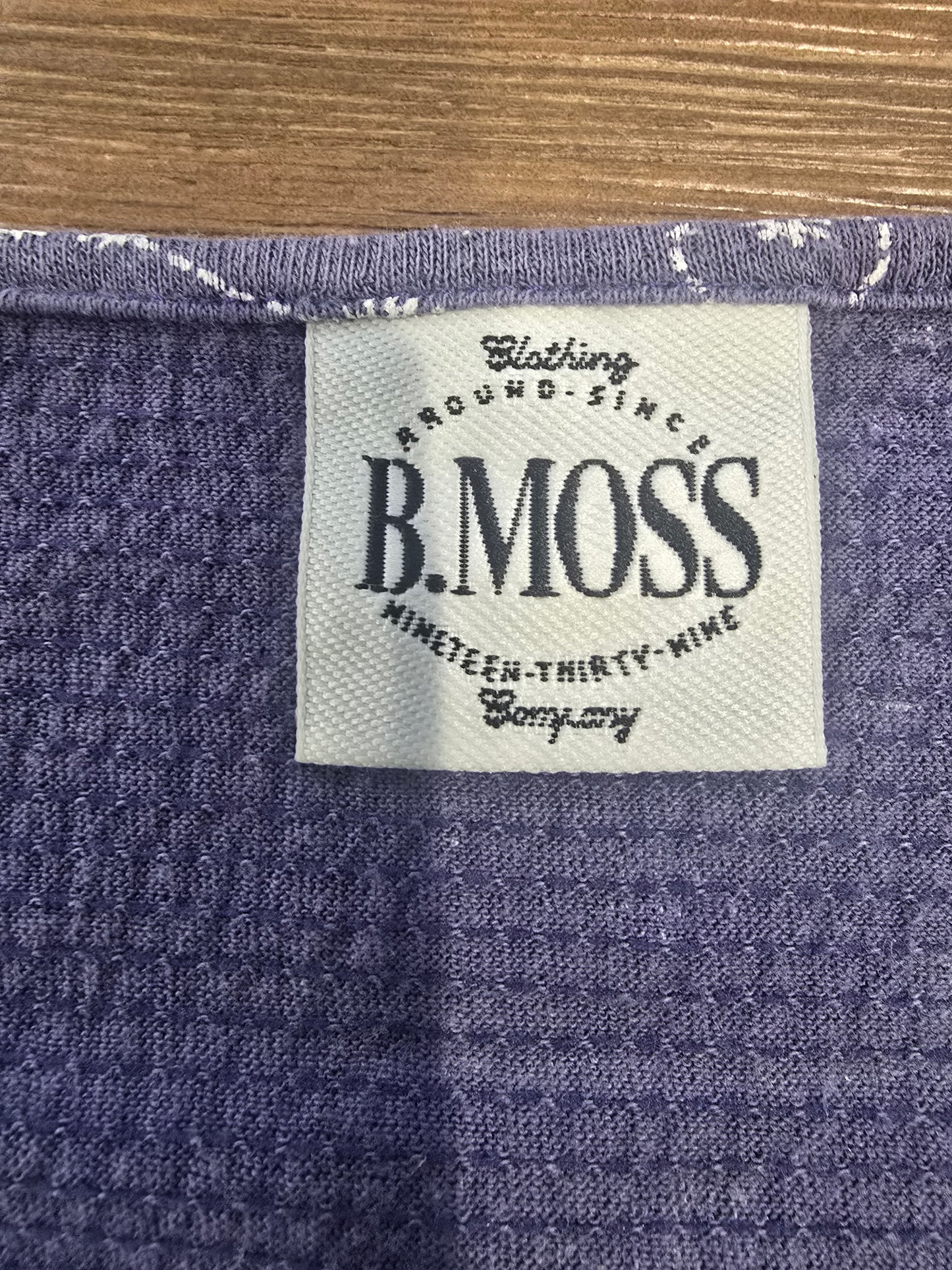 VTG B. Moss Y2K Smocked Babydoll Tank Top Periwinkle Floral Lettuce Hem Fairy M