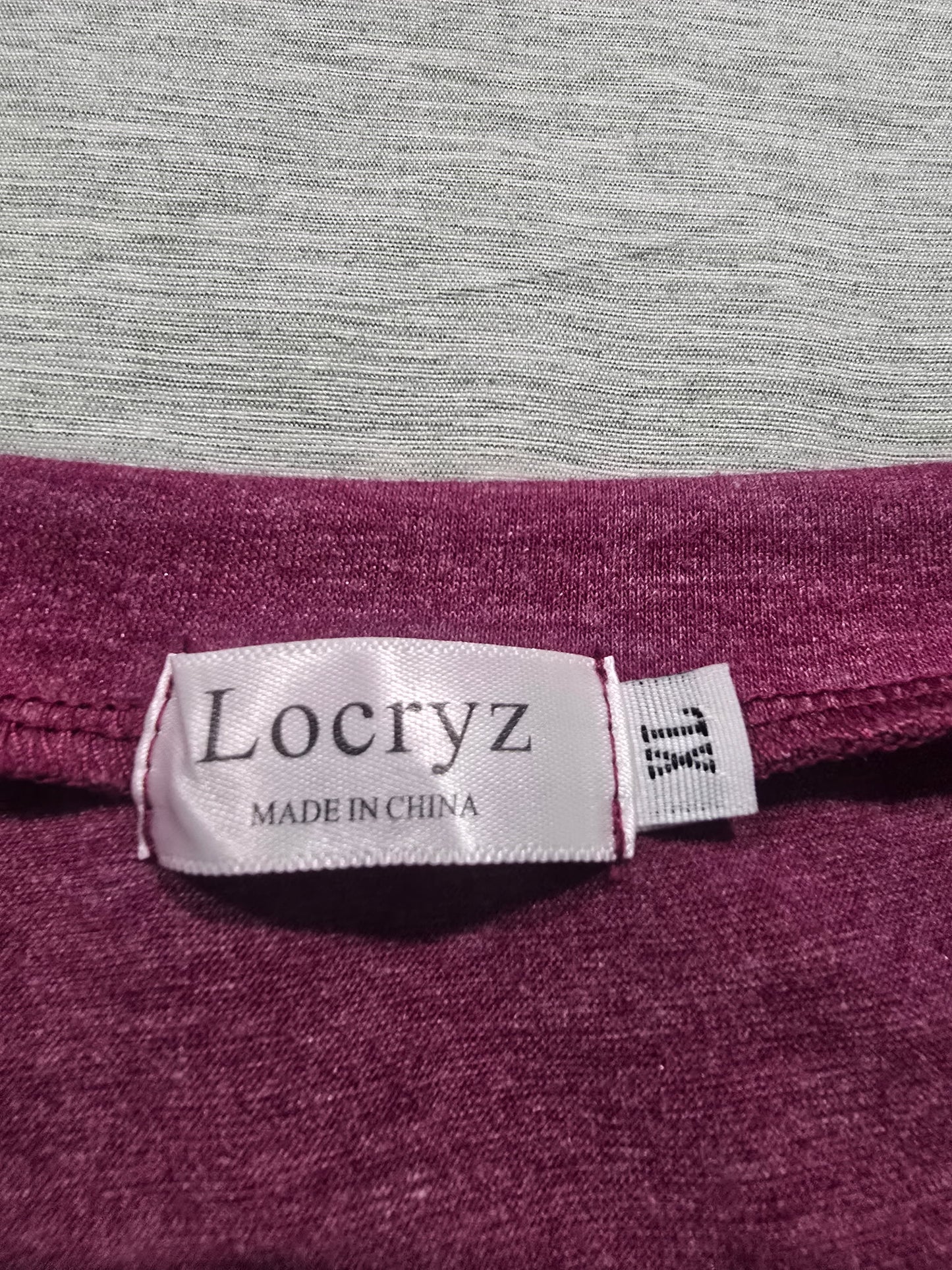 Locryz Women's XL Twist Front T-Shirt Dress Burgundy Maroon Short Sleeve V-Neck