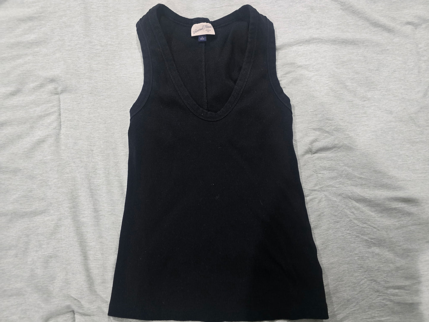 Lot of 3 Universal Thread Tops Size L Black Ribbed Tank & 2 V-Neck Tees Brown Mauve