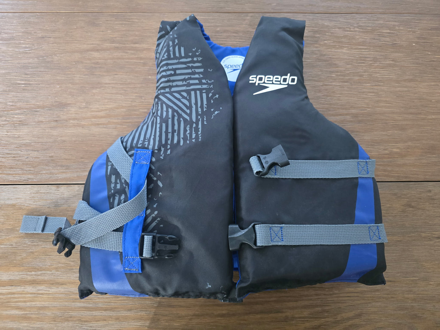 Speedo Youth Life Jacket Vest Type III PFD Blue Black 50-90 lbs USCG Approved