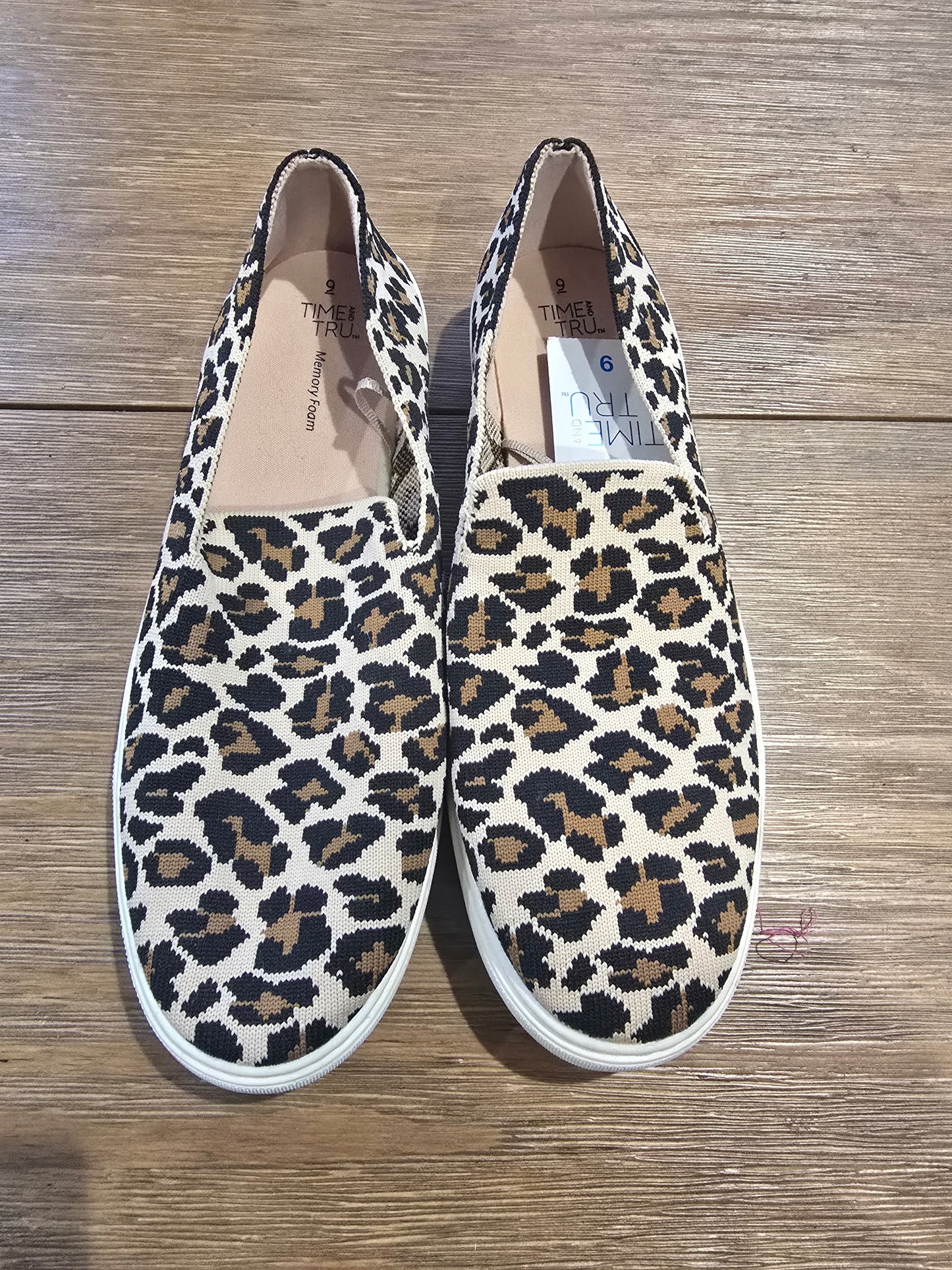 Time and Tru Leopard Print Slip-On Sneakers