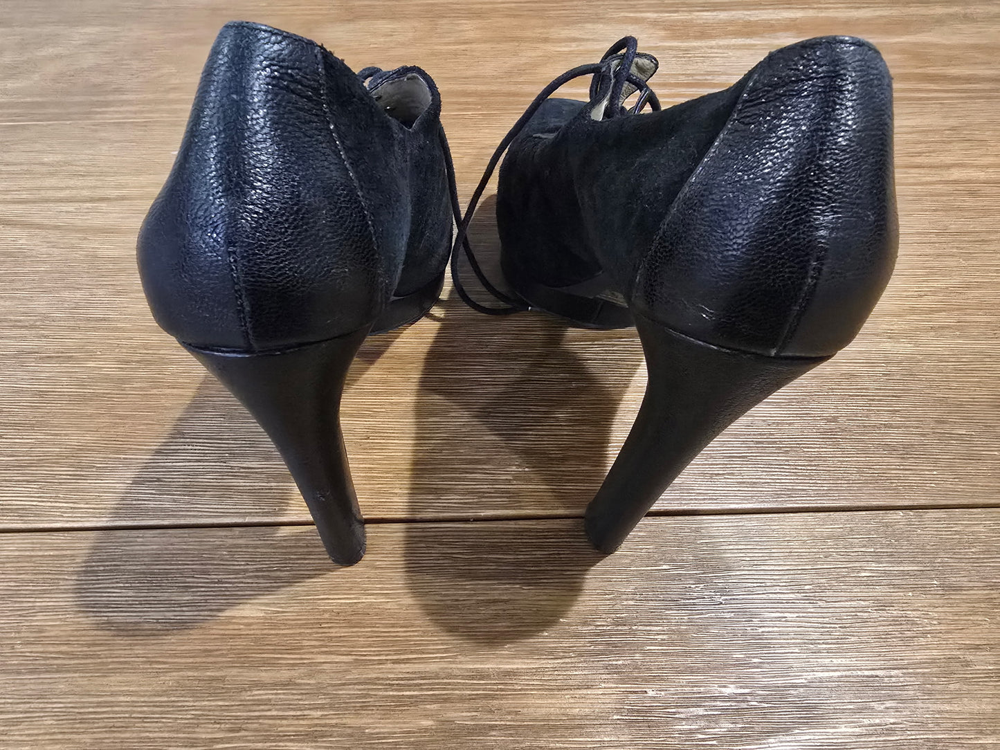 Michael Kors Black Suede Lace Up Pump Heels Women's Size 11M
