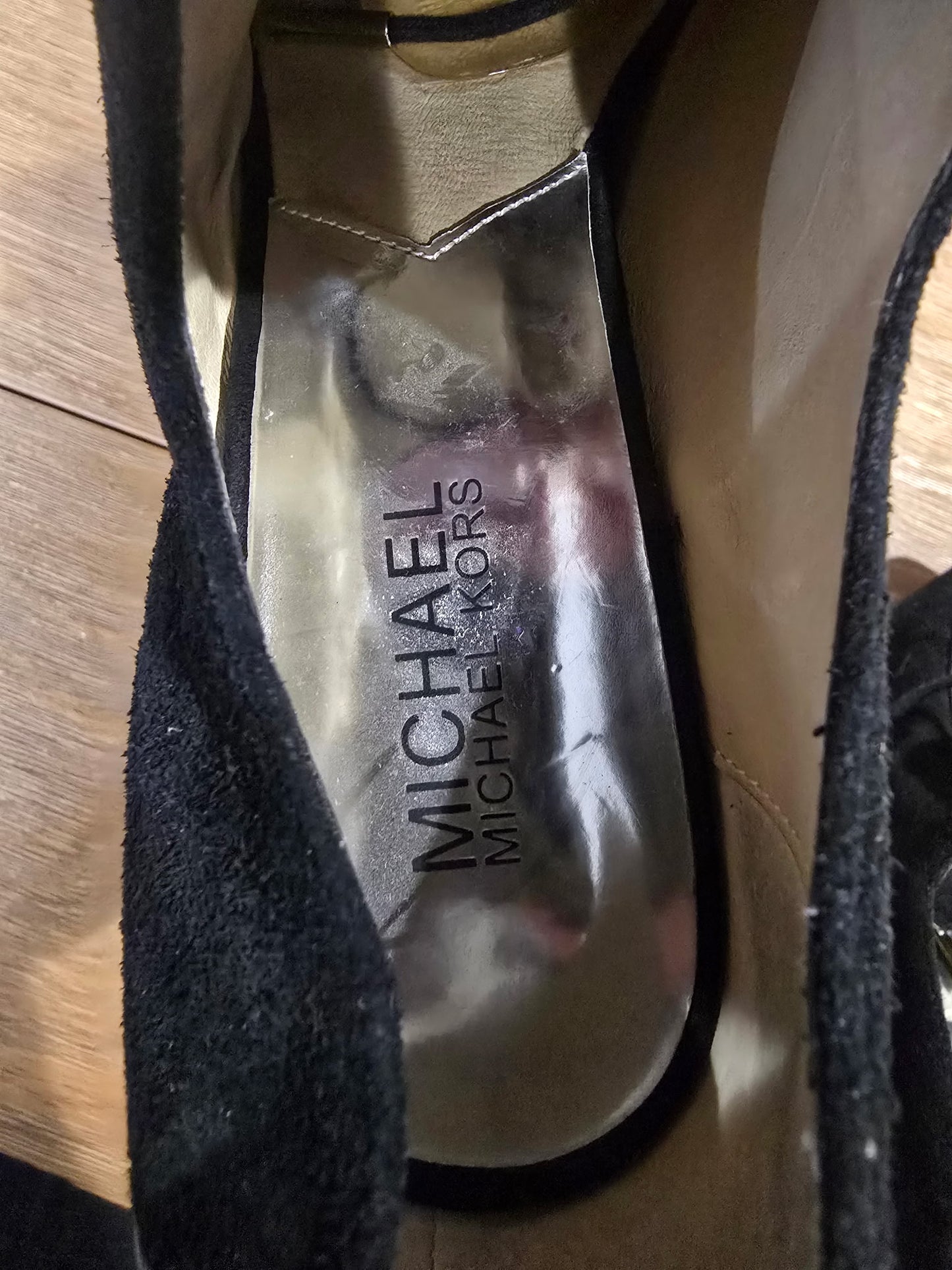 Michael Kors Black Suede Lace Up Pump Heels Women's Size 11M