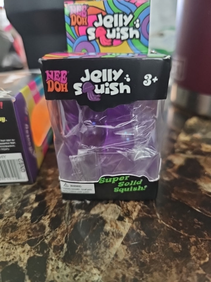 Nee-Doh Jelly Squish Purple Sensory Fidget Toy Schylling Super Solid Squish New