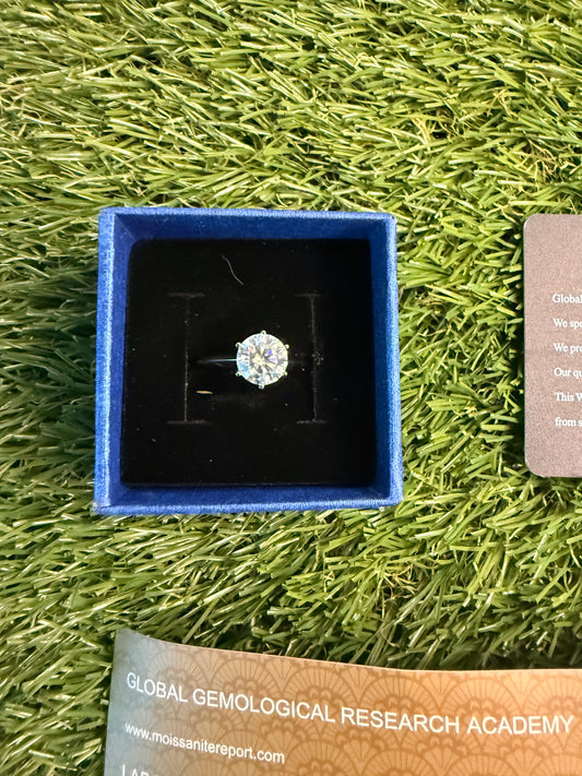 2.0 CT Round Brilliant Moissanite Engagement Ring – GRA Certified (D / VVS1) | Diamond Tester Passed