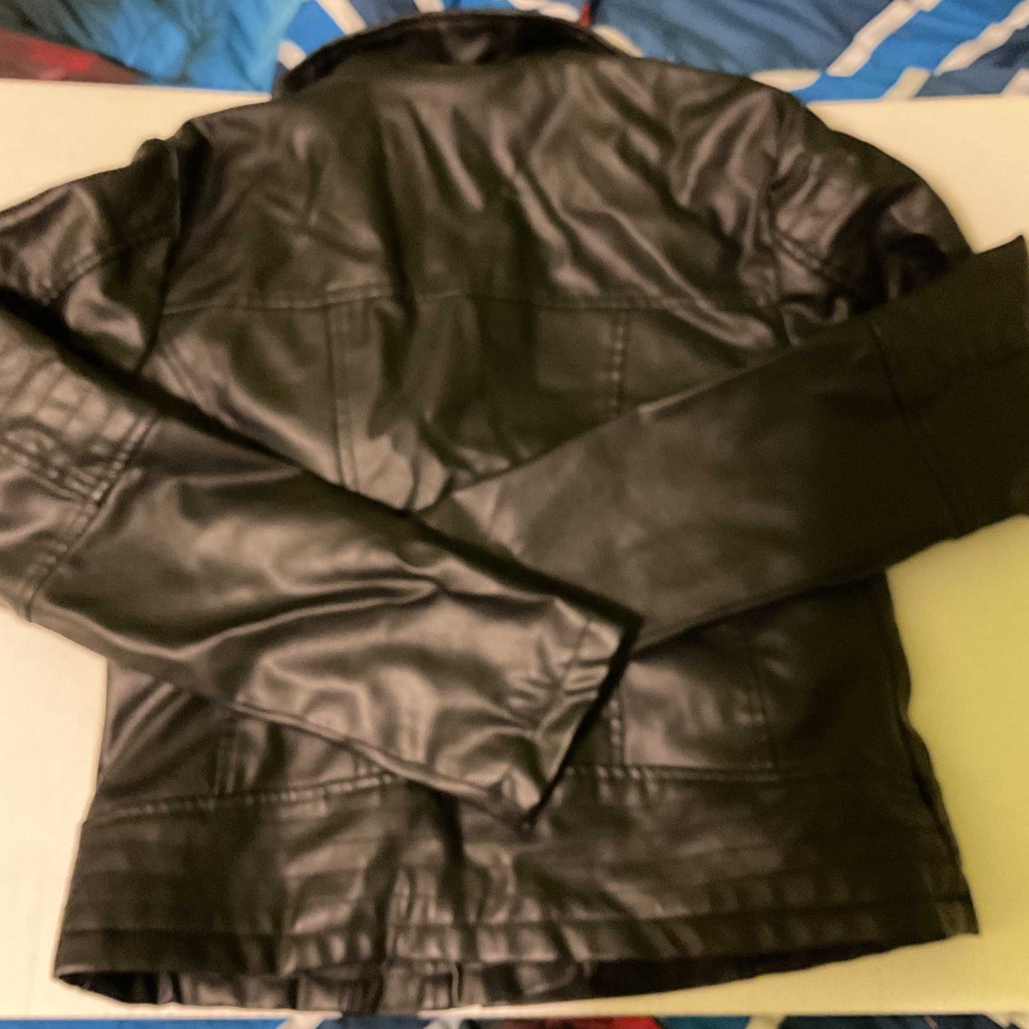 LoveStar Juniors Faux Leather Moto Jacket Black Zip Up Size M