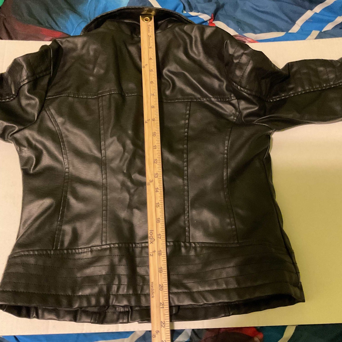 LoveStar Juniors Faux Leather Moto Jacket Black Zip Up Size M