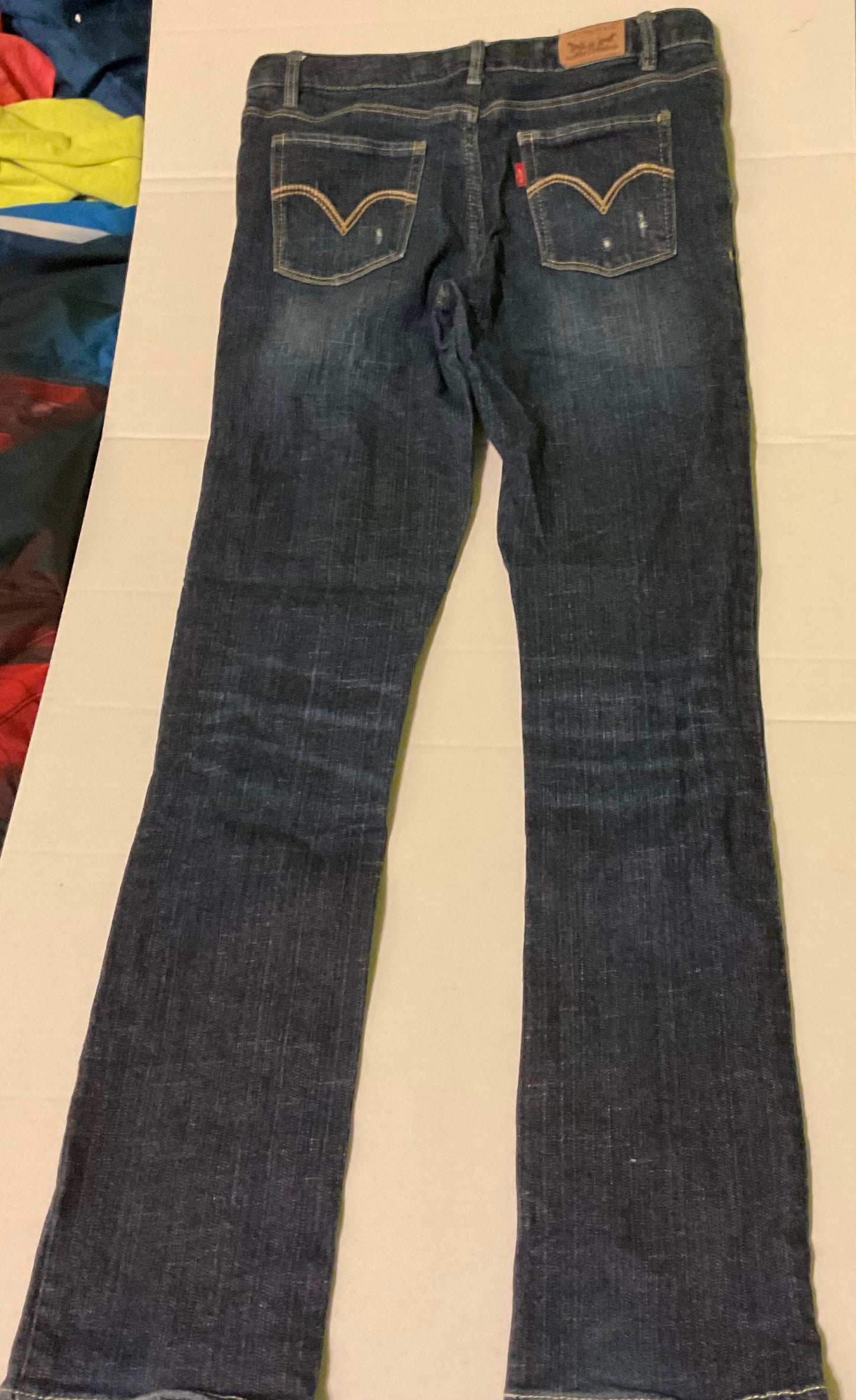 Levi’s Kids Slim Straight Jeans Size 16 Regular | Dark Wash Denim