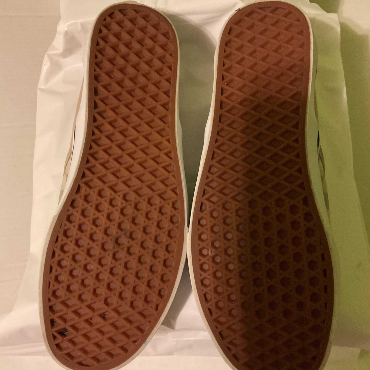 Vans Slip-On Checkerboard Shoes - Beige/White (Men's 10 / Women's 11.5)