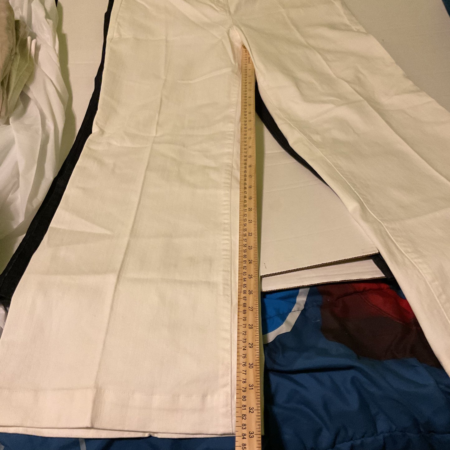 NY&C Women’s Wide Leg Low Rise Jeans – Size 16 Tall, 2-Pair Bundle (White & Dark Wash)