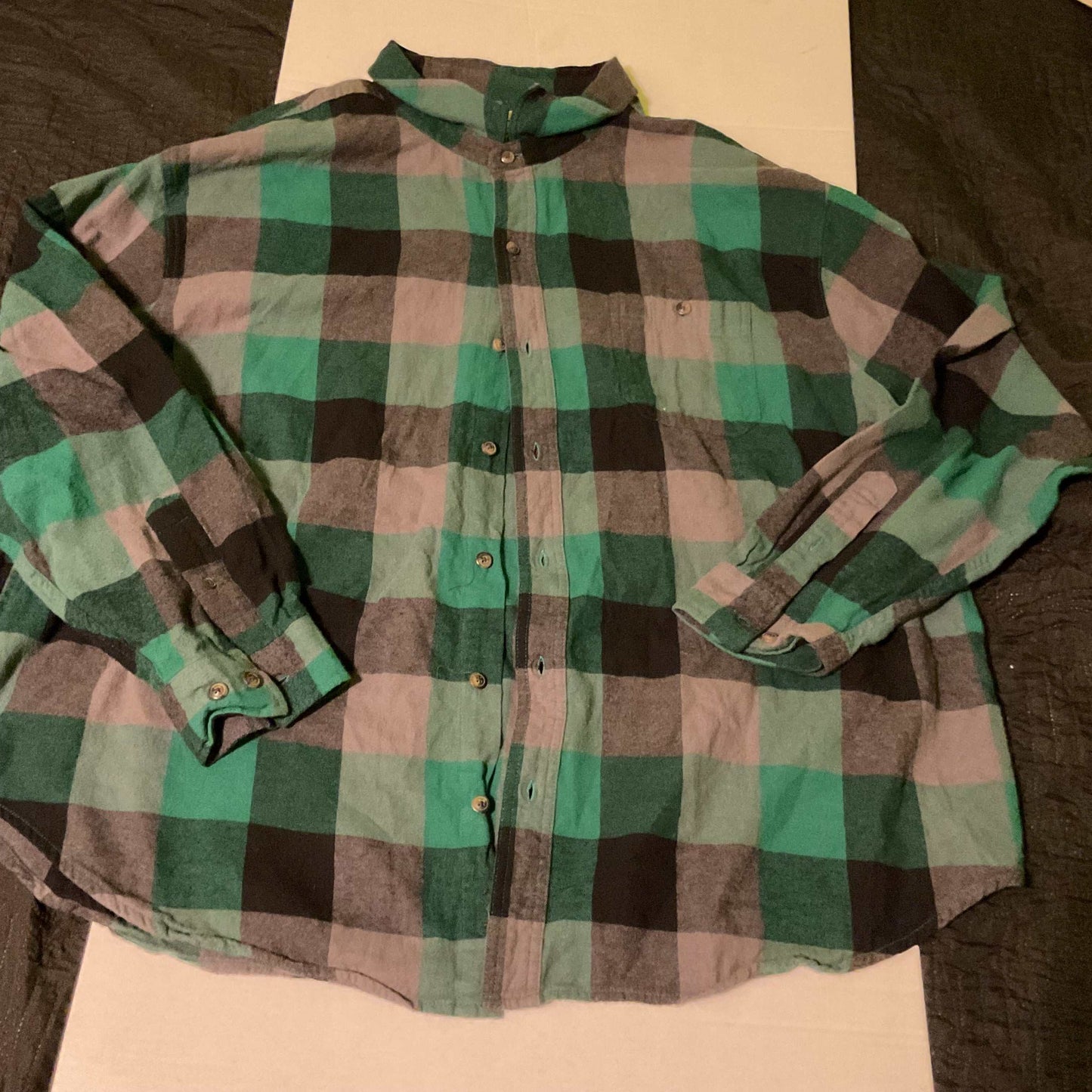 Blue Mountain 4X Flannel Shirt – Green/Black Plaid (100% Cotton)
