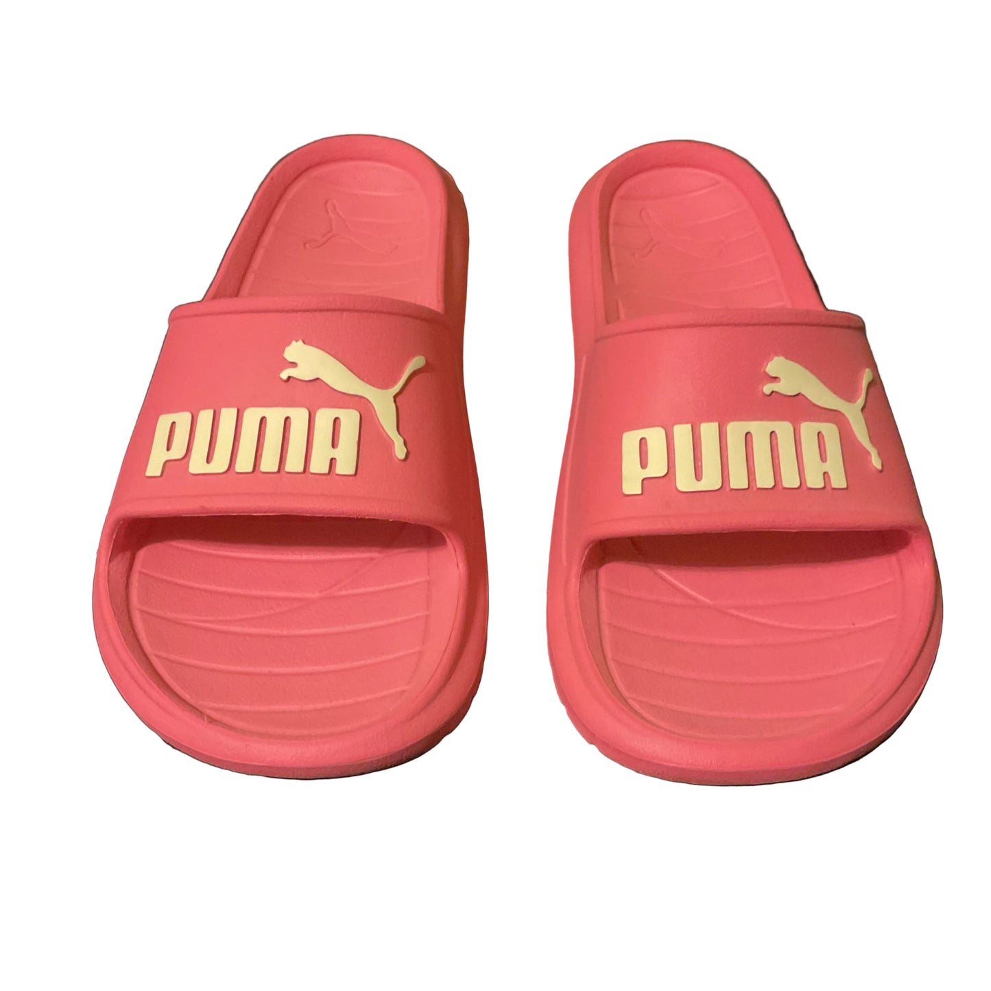 PUMA Logo Slide Sandals Pink – Cushioned EVA, Non‑Slip Outsole 7.5