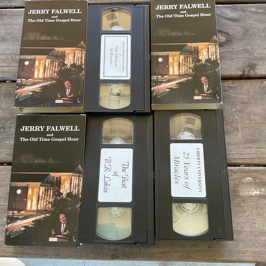 Vintage Jerry Falwell Old Time Gospel Hour VHS Trio - Liberty University History