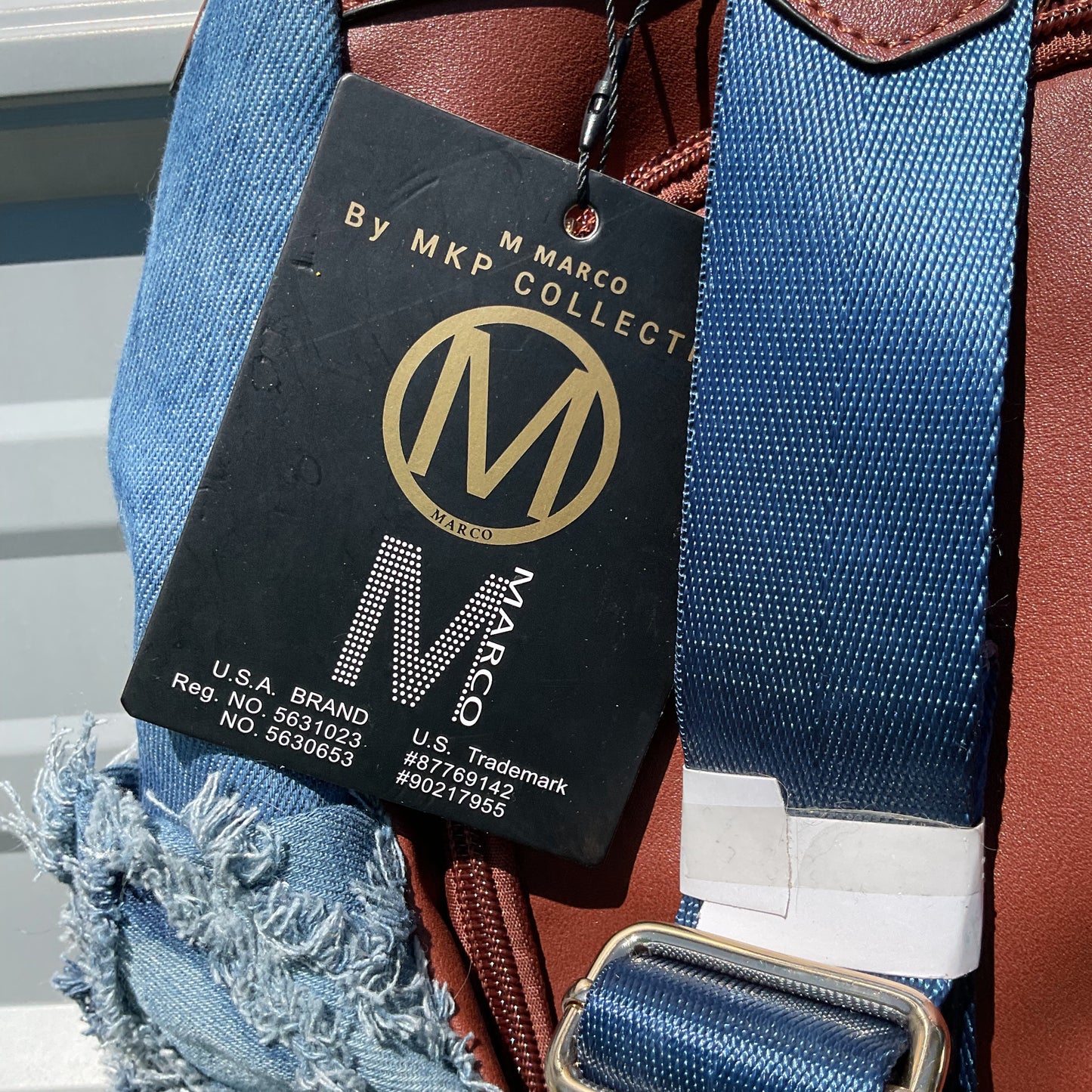 NWT M MARCO by MKP Collection Distressed Denim Backpack & Wristlet Set – Frayed Boho Style