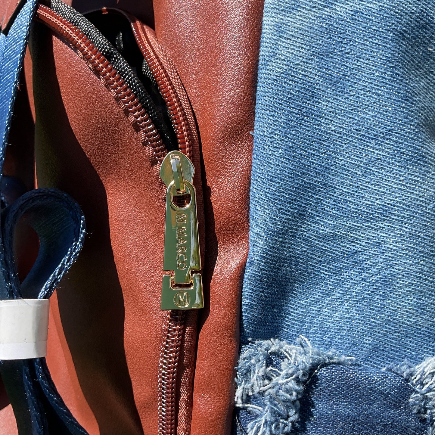 NWT M MARCO by MKP Collection Distressed Denim Backpack & Wristlet Set – Frayed Boho Style