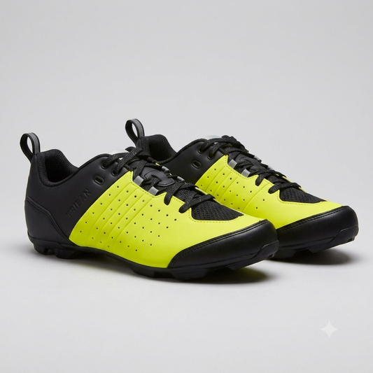 Decathlon Triban RC 500 Cycling Shoes High Vis Yellow Black Mens US 9.5 EU 43 SPD