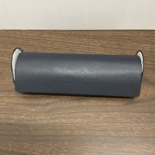 Warby Parker Eyeglasses Case Hard Clamshell Navy Blue Leatherette Glasses Protective Box