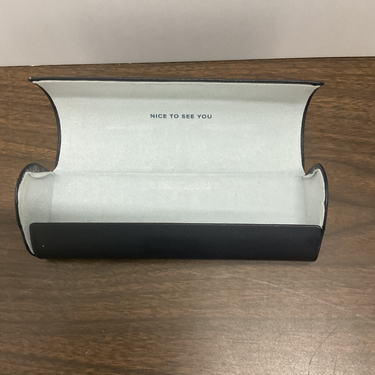 Warby Parker Eyeglasses Case Hard Clamshell Navy Blue Leatherette Glasses Protective Box