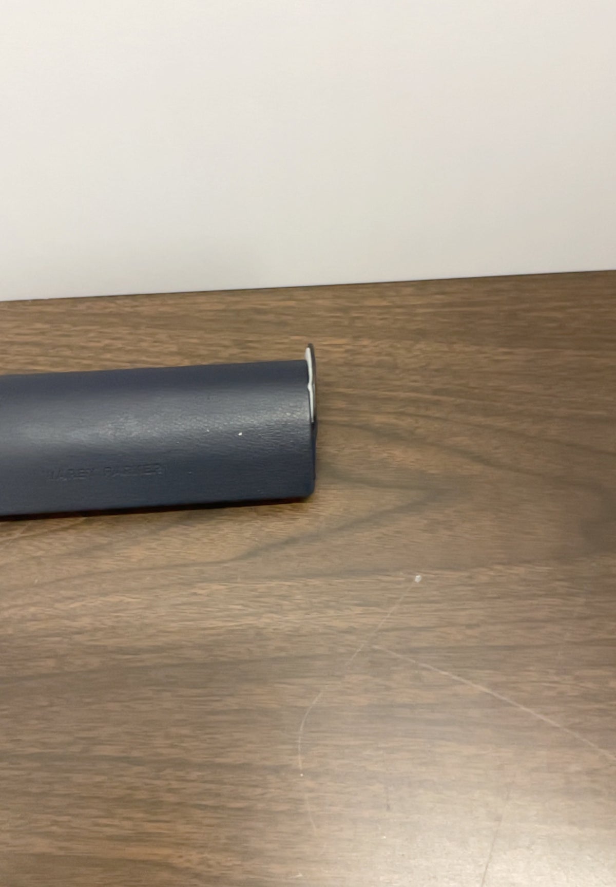 Warby Parker Eyeglasses Case Hard Clamshell Navy Blue Leatherette Glasses Protective Box