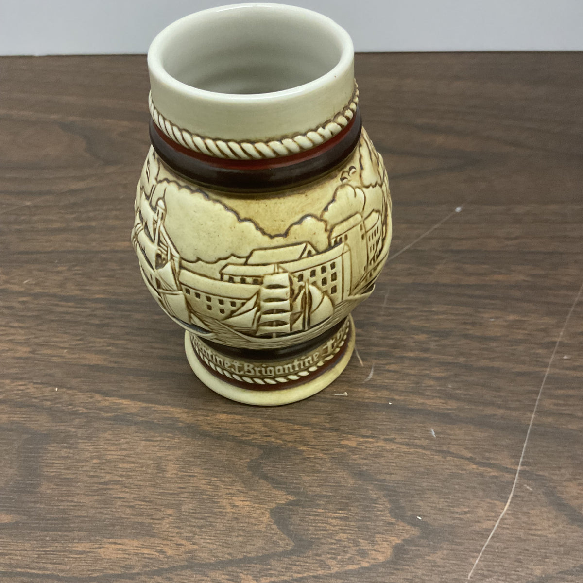 Vintage Avon 1982 Mini Nautical Ship Stein Ceramic Mug Brazil 3.5 Inch