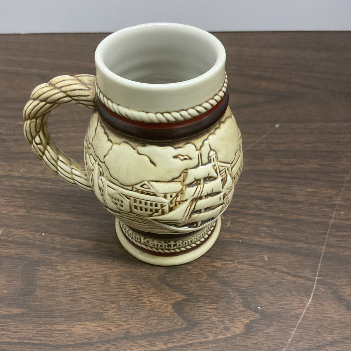 Vintage Avon 1982 Mini Nautical Ship Stein Ceramic Mug Brazil 3.5 Inch