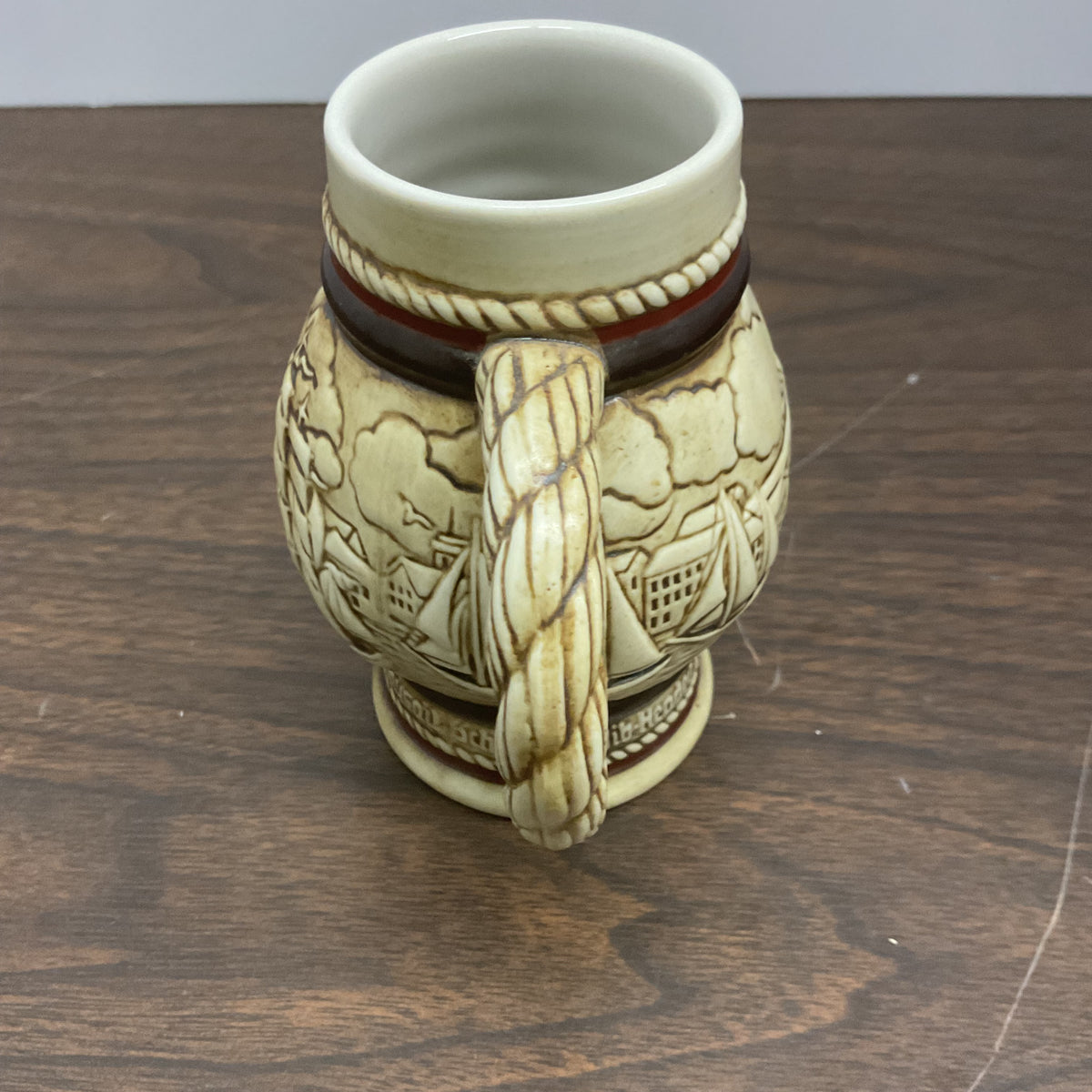 Vintage Avon 1982 Mini Nautical Ship Stein Ceramic Mug Brazil 3.5 Inch
