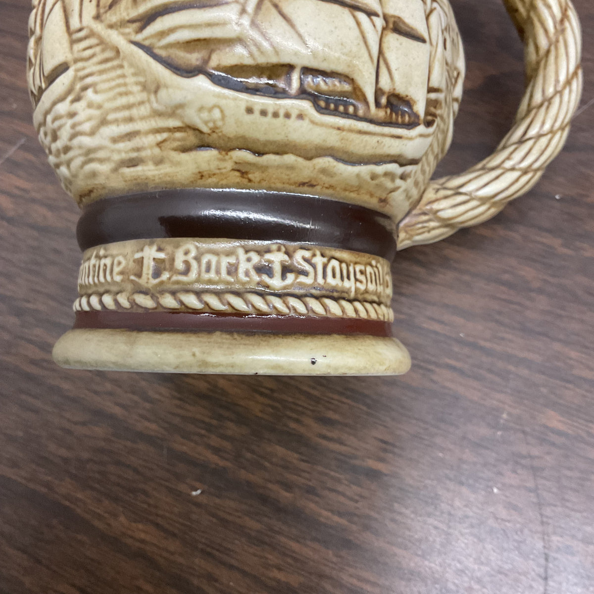 Vintage Avon 1982 Mini Nautical Ship Stein Ceramic Mug Brazil 3.5 Inch