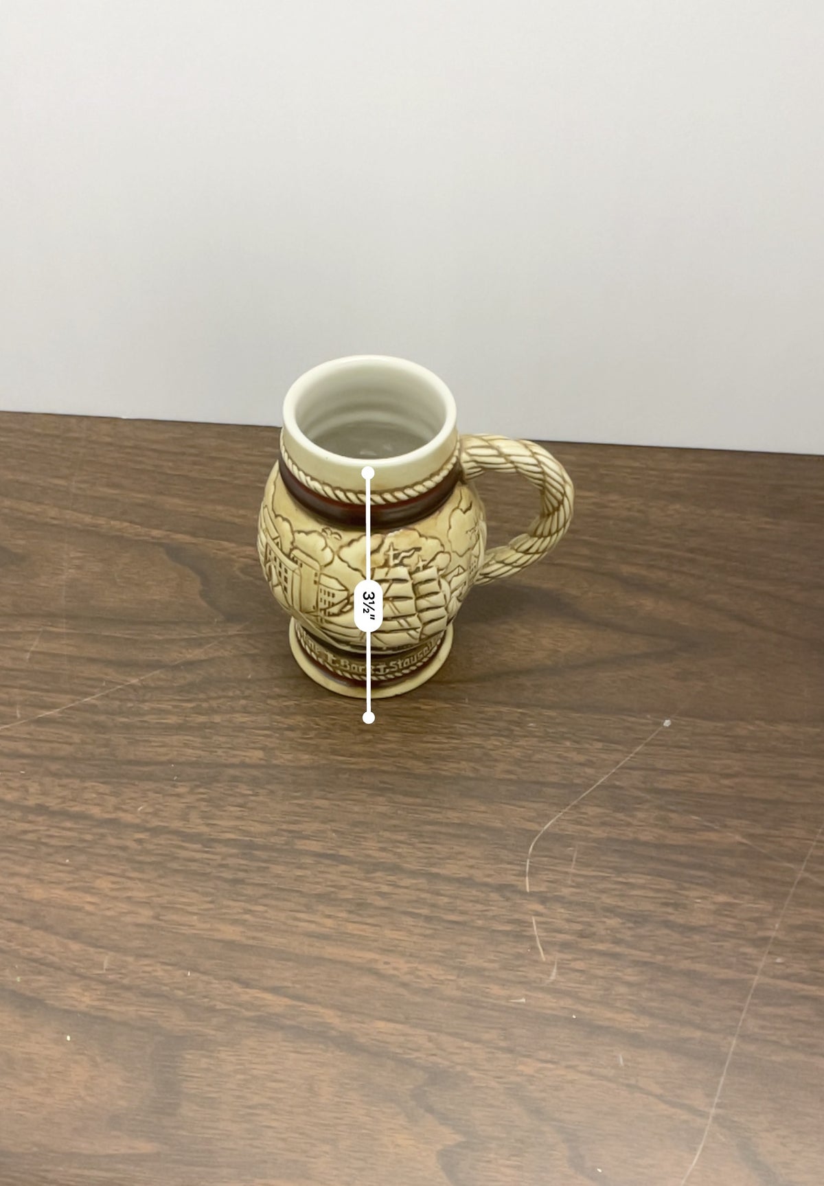 Vintage Avon 1982 Mini Nautical Ship Stein Ceramic Mug Brazil 3.5 Inch