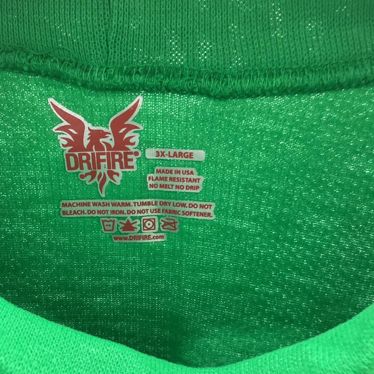 DRIFIRE FR Flight Deck Shirt 3XL Green Flame Resistant Mock Neck Long Sleeve USA 3X