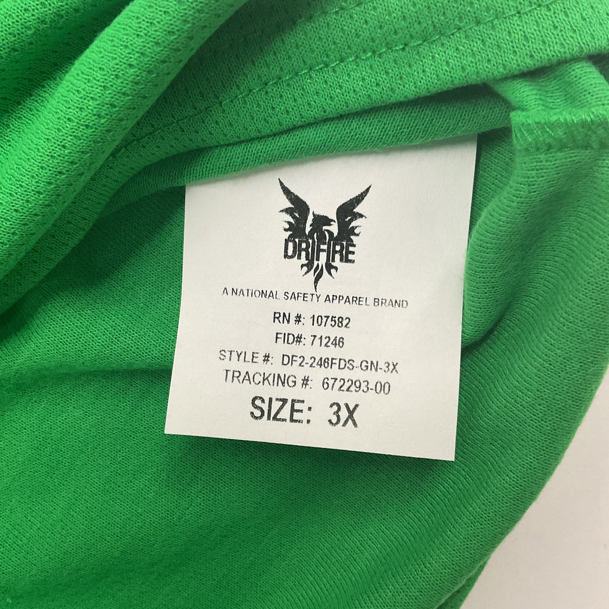DRIFIRE FR Flight Deck Shirt 3XL Green Flame Resistant Mock Neck Long Sleeve USA 3X
