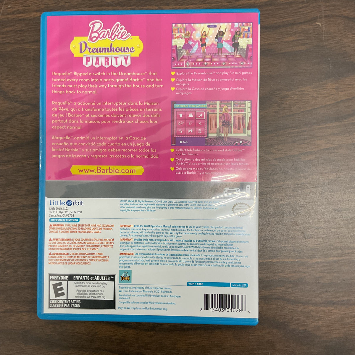 Barbie Dreamhouse Party - Nintendo Wii U (Complete in Box)
