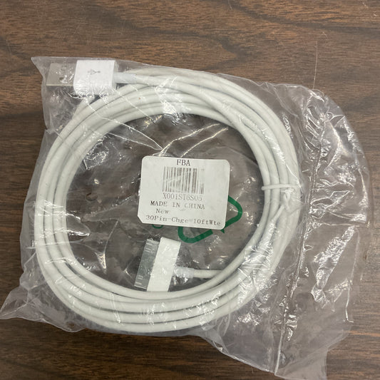 Extra Long 10ft 30-Pin to USB Charging & Sync Cable for iPhone 4/4S, iPad 1/2/3, iPod - White (New)