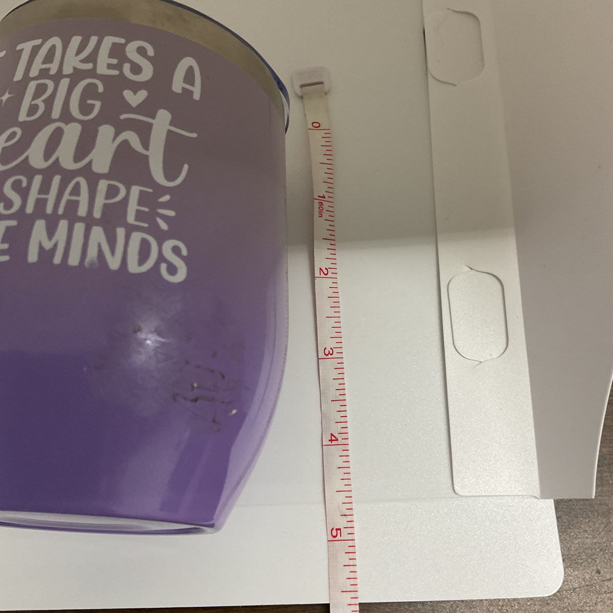 Teacher Gift Purple Wine Tumbler  "It Takes A Big Heart To Shape Little Minds"