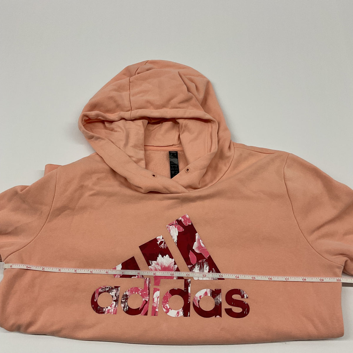 Adidas Women's Floral Badge of Sport Pullover Hoodie - Pink - Size L