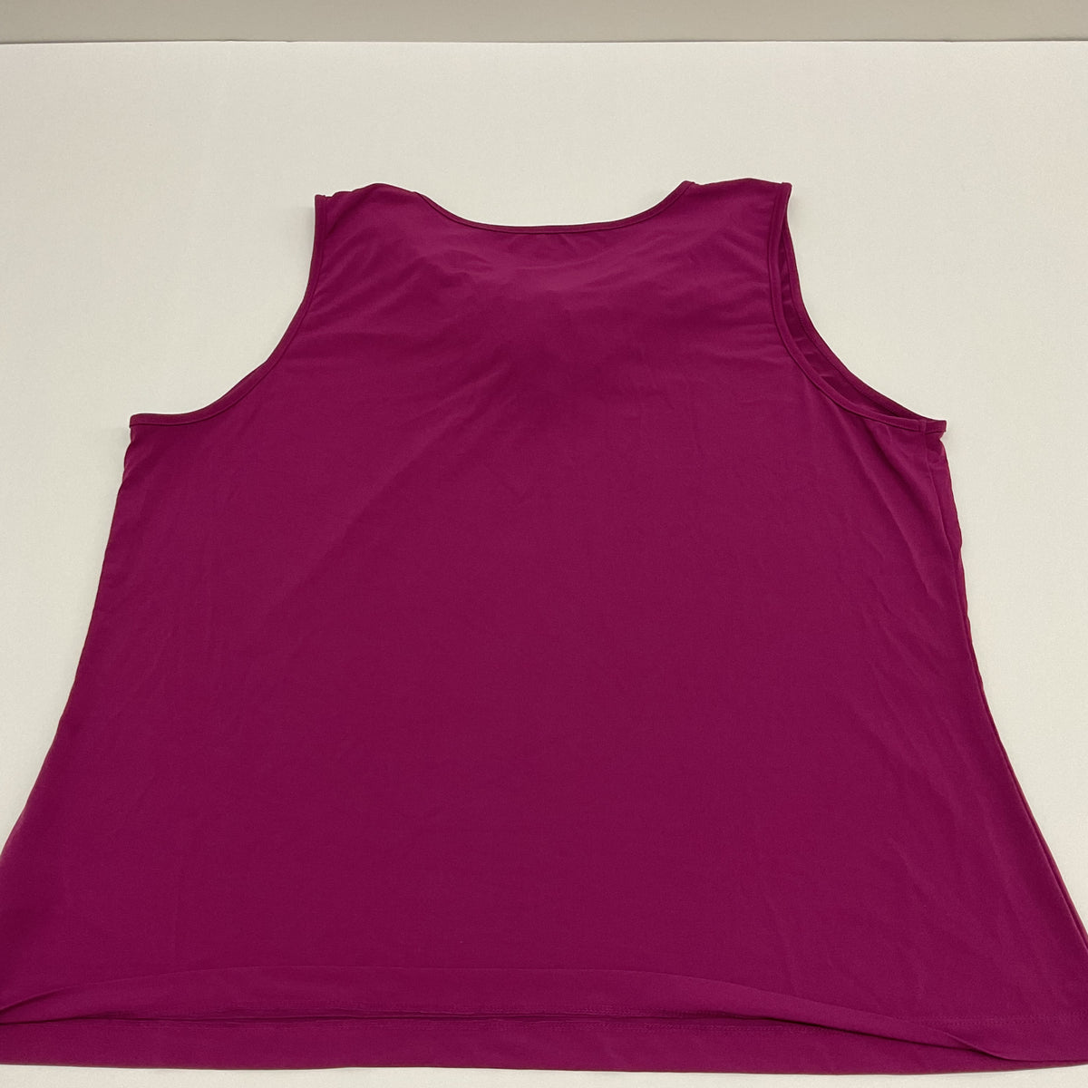Susan Graver XL Magenta Ruffled Lace V-Neck Sleeveless Top Tank A94239 Xl