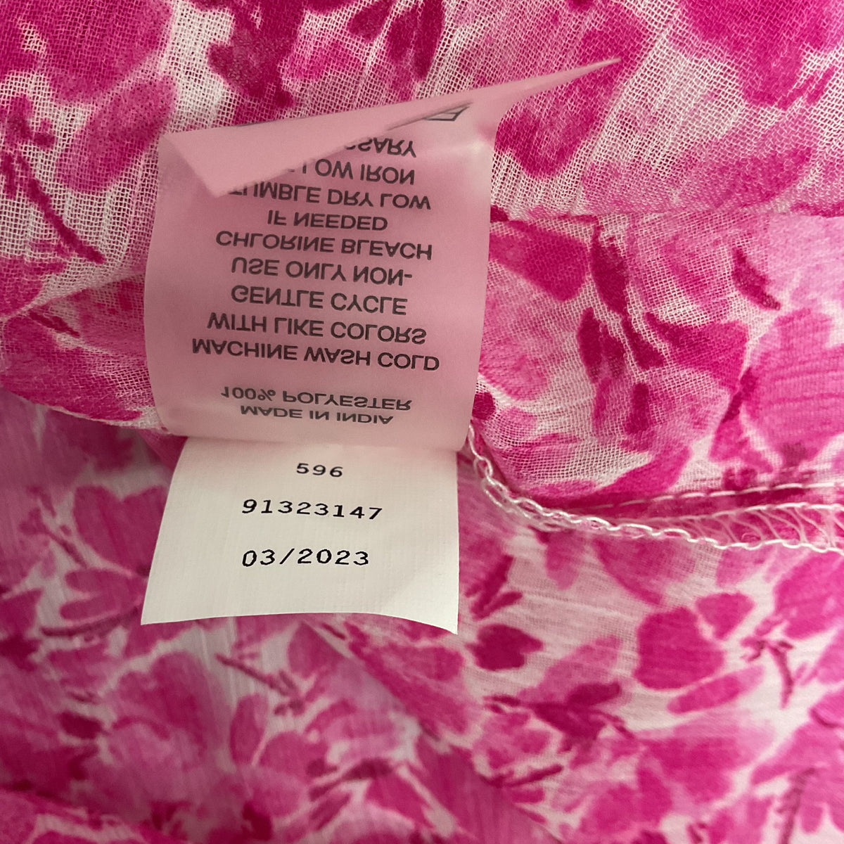 Vince Camuto Floral Pintuck Ruffle-Sleeve Blouse XS