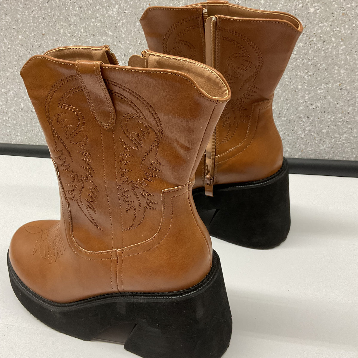 Western / Cowboy-inspired platform ankle boots