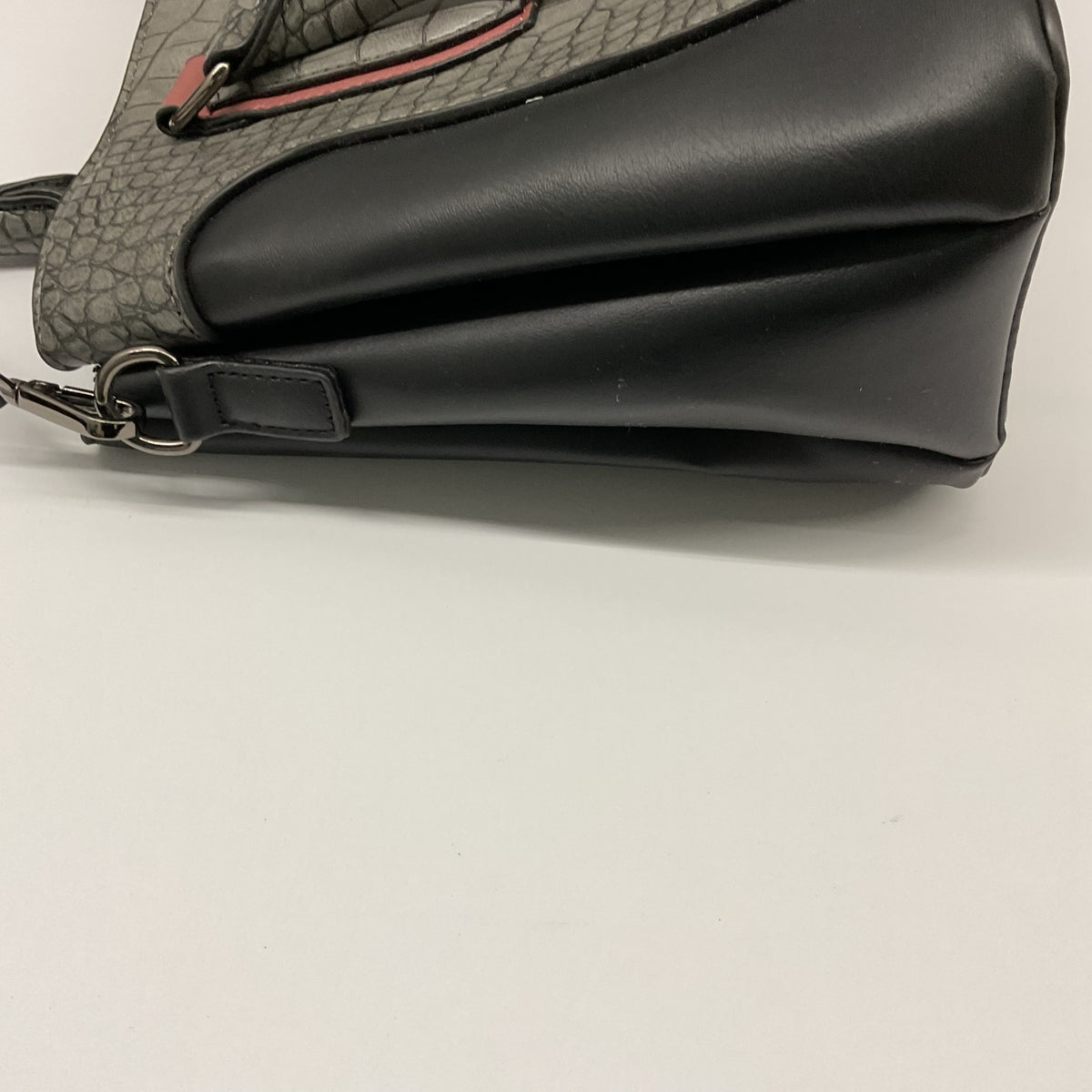 Adrienne Vittadini Faux Crocodile & Leather Satchel / Crossbody Bag