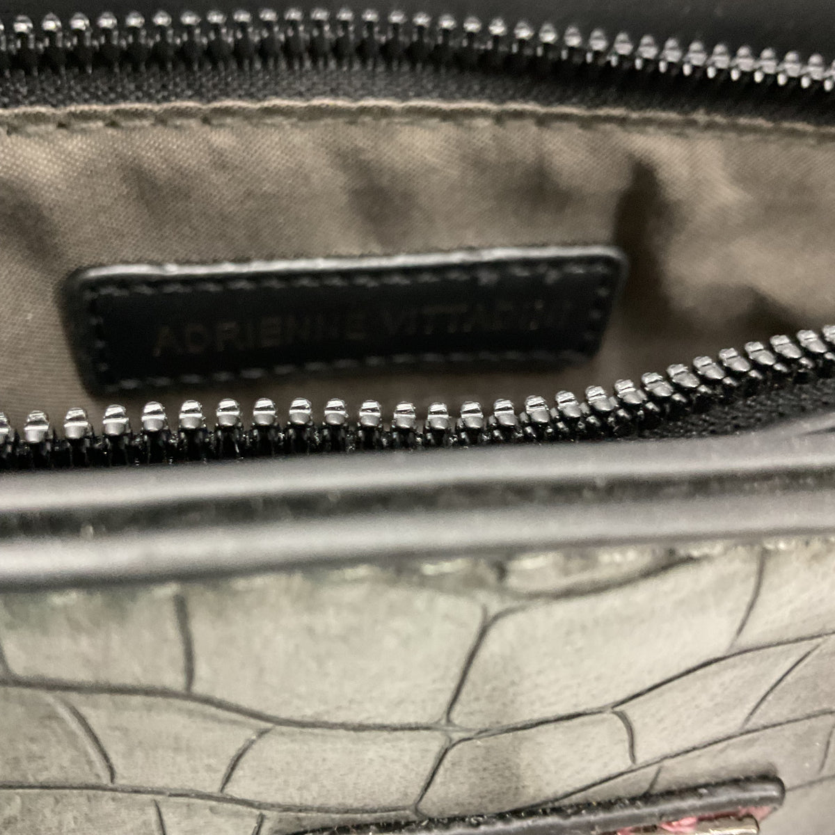 Adrienne Vittadini Faux Crocodile & Leather Satchel / Crossbody Bag