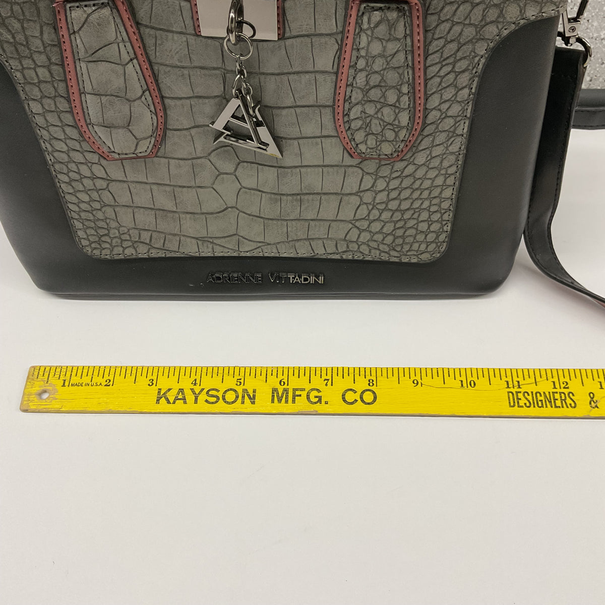 Adrienne Vittadini Faux Crocodile & Leather Satchel / Crossbody Bag