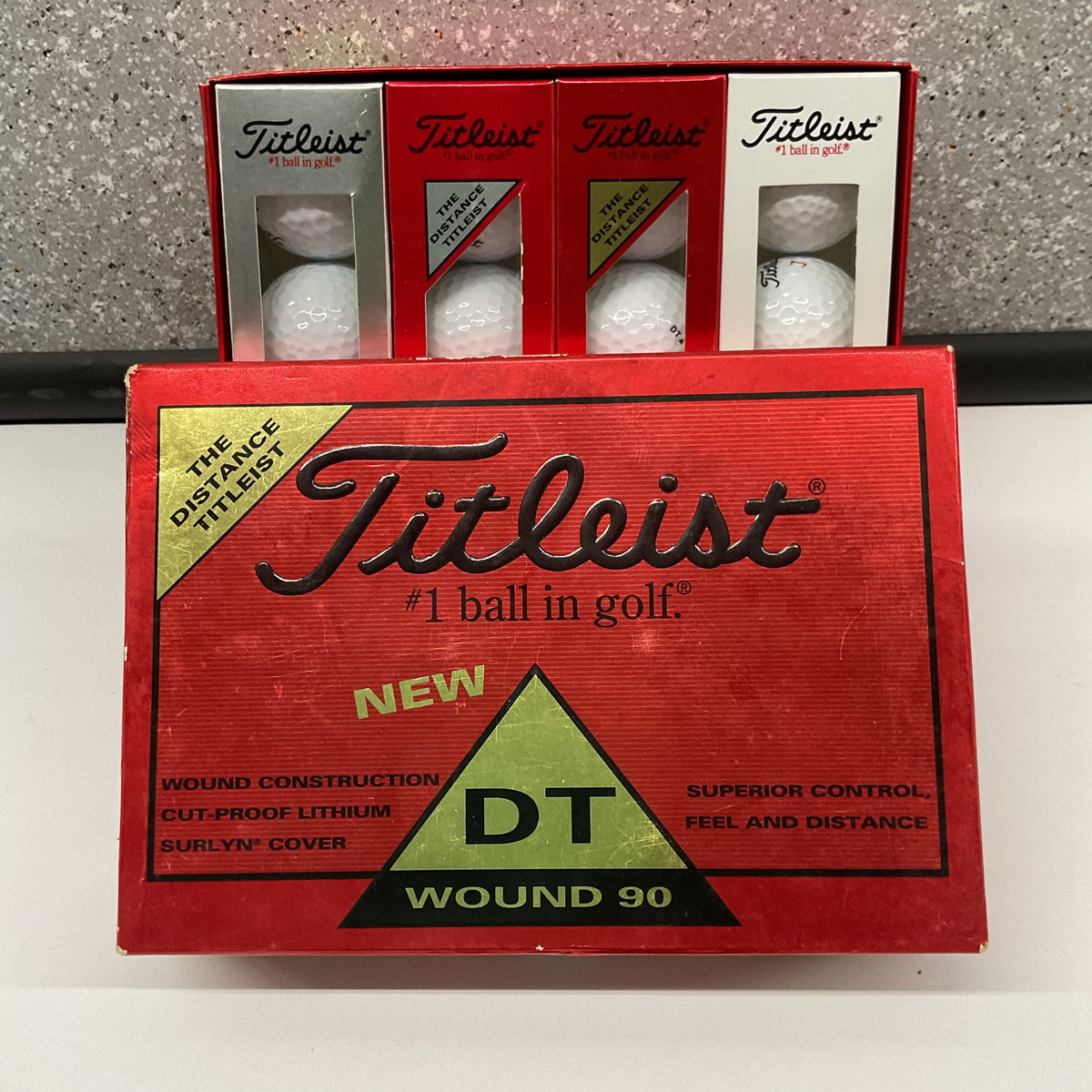 Vintage Titleist Golf Ball Sampler Dozen Box - NOS DT Wound 90, 90 HVC, HP2, DT 2-Piece