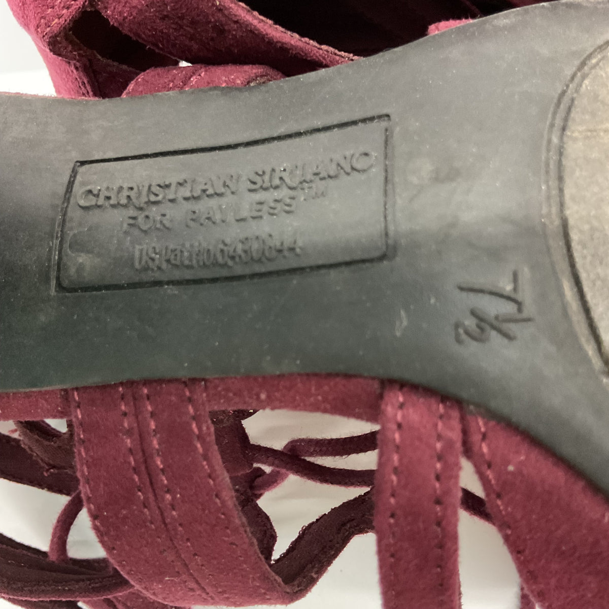 Christian Siriano for Payless Burgundy Lace-Up Block Heels Women's 7.5