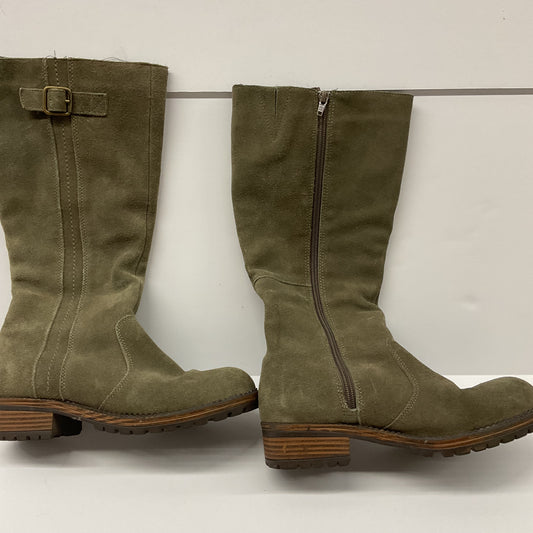 Merona Women's Olive Green Tall Zip Buckle Boots Size 7.5 Lug Sole