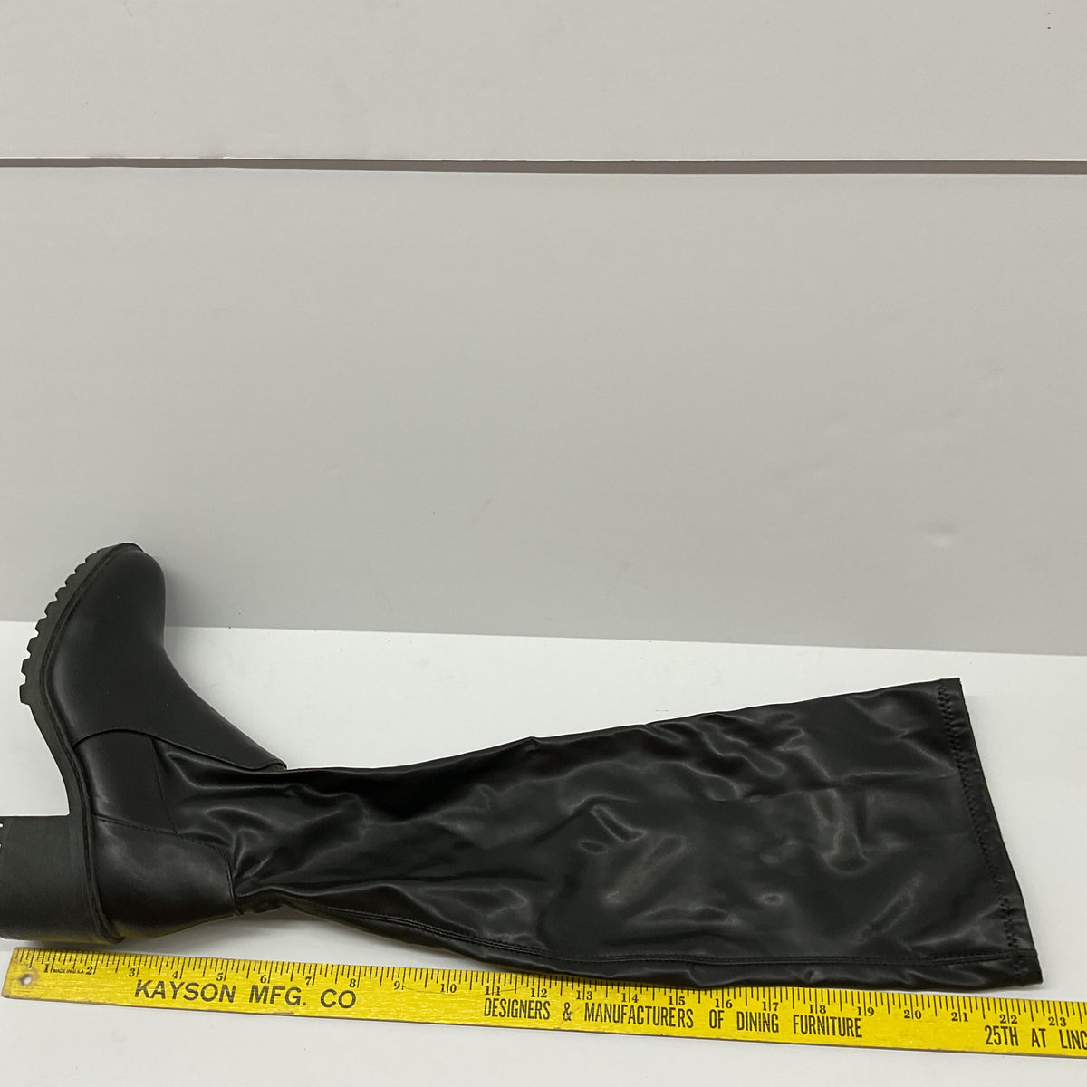 Black Tall Lug Sole Block Heel Side Zip Boots – Size 9