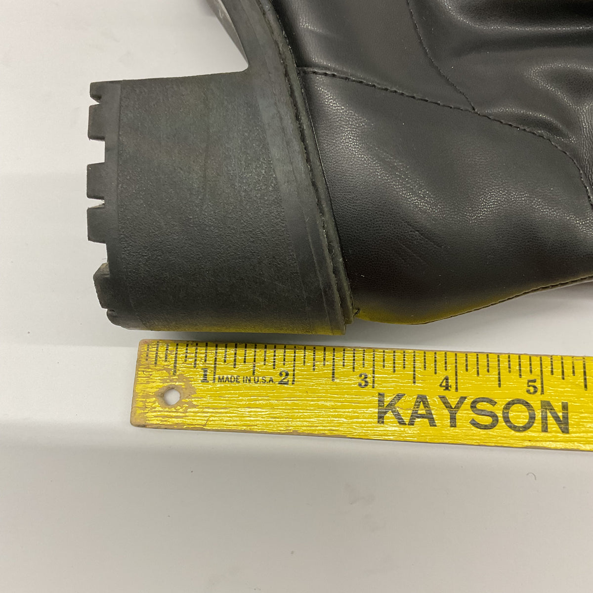 Black Tall Lug Sole Block Heel Side Zip Boots – Size 9
