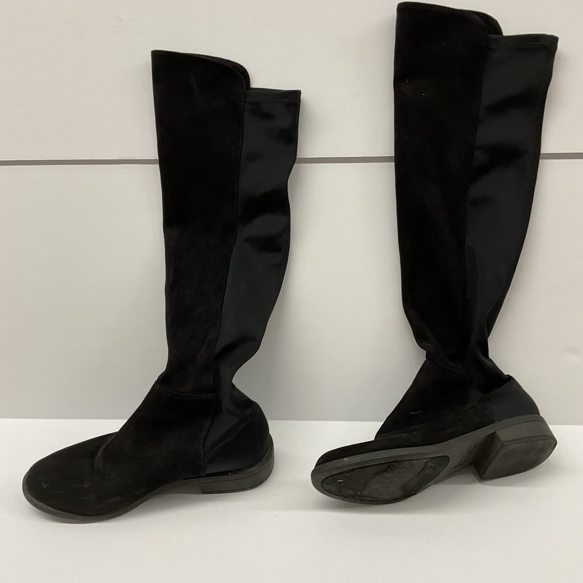 Rebel by Zigi Olaa Black Tall Stretch Boots Women's US 8 Low Heel