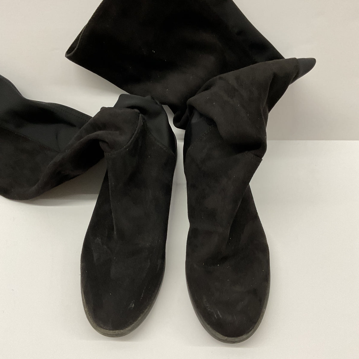 Rebel by Zigi Olaa Black Tall Stretch Boots Women's US 8 Low Heel