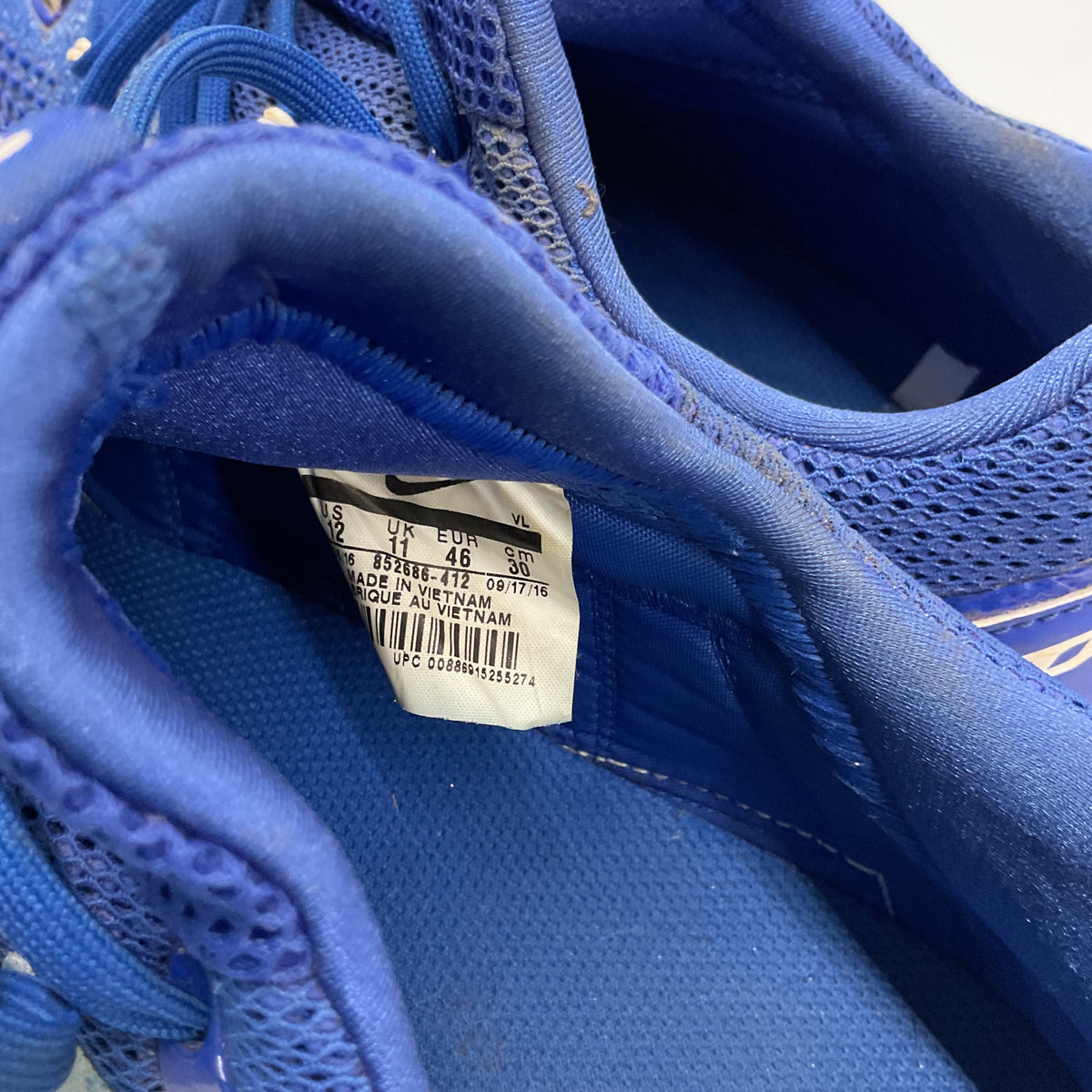 Nike Vapor Lunarlon Baseball Cleats Men's Size 12 Blue White 852686-412